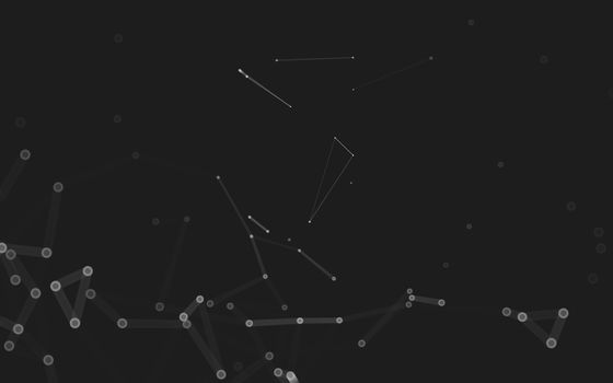 Abstract polygonal space low poly dark background with connecting dots and lines. Connection structure. 3d rendering