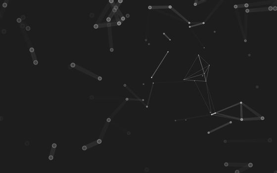 Abstract polygonal space low poly dark background with connecting dots and lines. Connection structure. 3d rendering