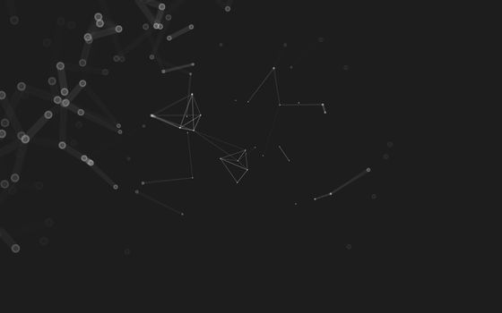 Abstract polygonal space low poly dark background with connecting dots and lines. Connection structure. 3d rendering