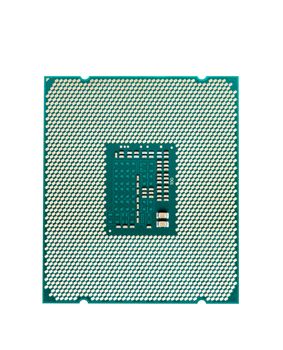 Computer processor CPU isolated on white background, top view