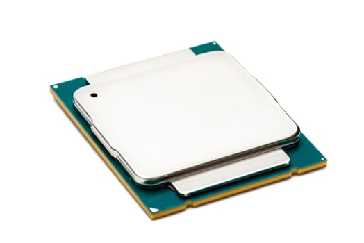 Computer processor CPU on white background