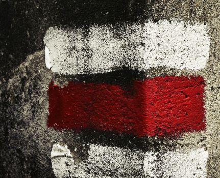 abstract background or texture red tourist trail sign