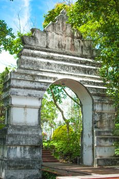 Stone arch. Ancient temple in Thailand