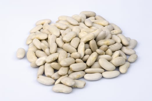 white Beans on white background