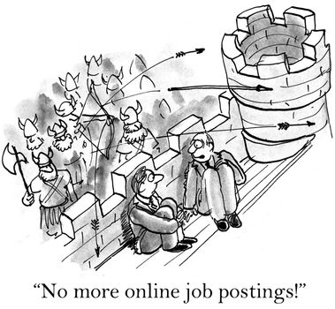"No more online job postings!" boss under attack.