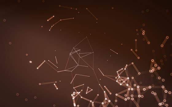 Abstract polygonal space low poly dark background with connecting dots and lines. Connection structure. 3d rendering