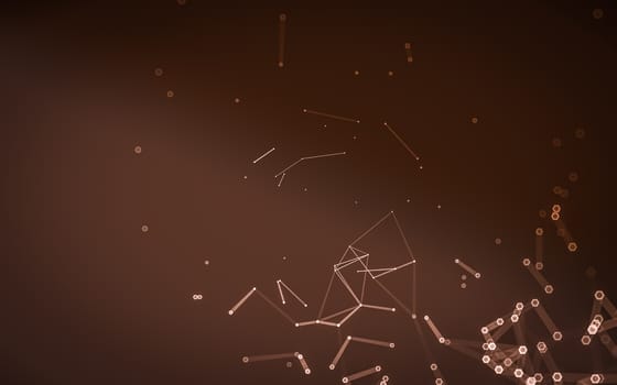 Abstract polygonal space low poly dark background with connecting dots and lines. Connection structure. 3d rendering