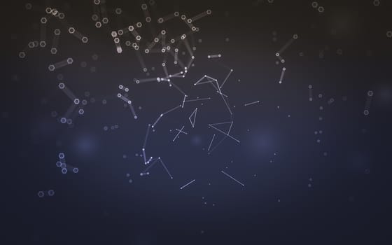 Abstract polygonal space low poly dark background with connecting dots and lines. Connection structure. 3d rendering