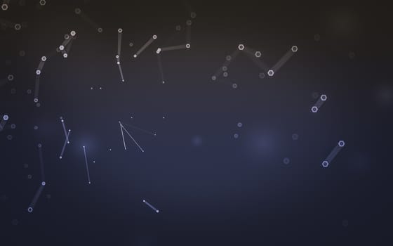 Abstract polygonal space low poly dark background with connecting dots and lines. Connection structure. 3d rendering