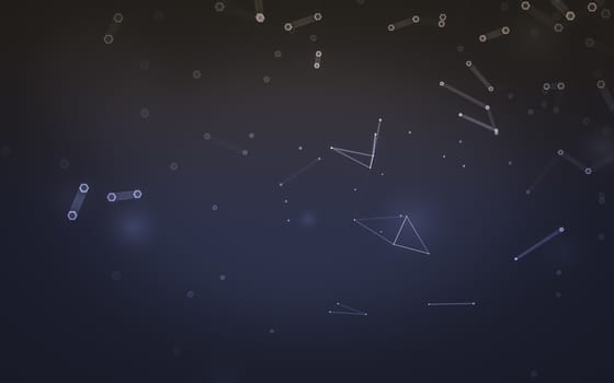 Abstract polygonal space low poly dark background with connecting dots and lines. Connection structure. 3d rendering