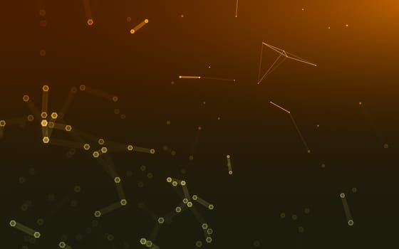 Abstract polygonal space low poly dark background with connecting dots and lines. Connection structure. 3d rendering