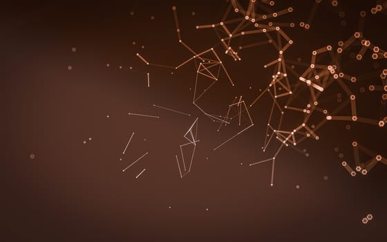 Abstract polygonal space low poly dark background with connecting dots and lines. Connection structure. 3d rendering