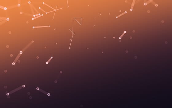 Abstract polygonal space low poly dark background with connecting dots and lines. Connection structure. 3d rendering