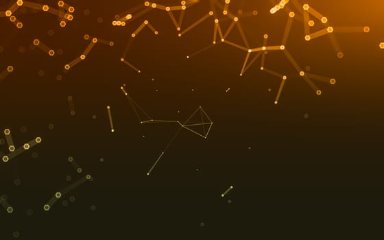 Abstract polygonal space low poly dark background with connecting dots and lines. Connection structure. 3d rendering