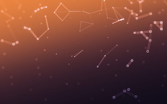 Abstract polygonal space low poly dark background with connecting dots and lines. Connection structure. 3d rendering