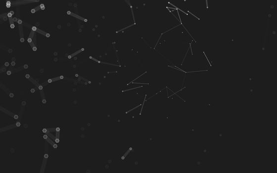 Abstract polygonal space low poly dark background with connecting dots and lines. Connection structure. 3d rendering