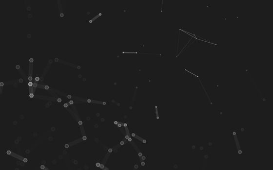 Abstract polygonal space low poly dark background with connecting dots and lines. Connection structure. 3d rendering