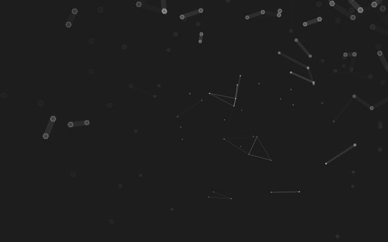 Abstract polygonal space low poly dark background with connecting dots and lines. Connection structure. 3d rendering