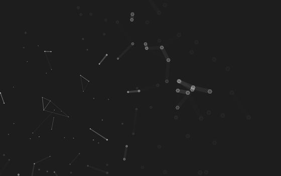 Abstract polygonal space low poly dark background with connecting dots and lines. Connection structure. 3d rendering