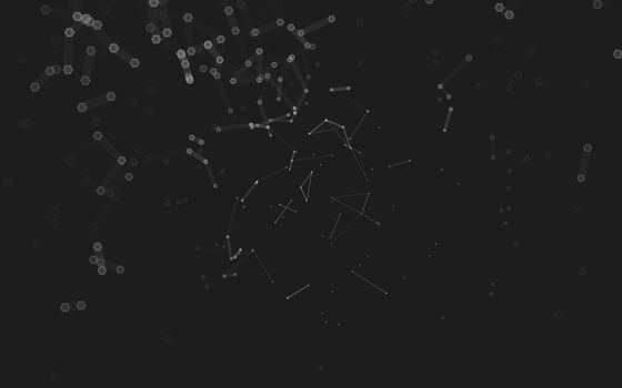 Abstract polygonal space low poly dark background with connecting dots and lines. Connection structure. 3d rendering