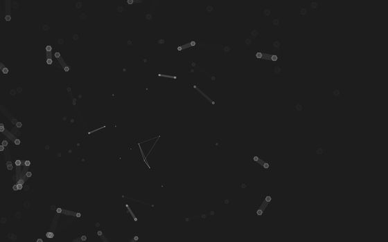 Abstract polygonal space low poly dark background with connecting dots and lines. Connection structure. 3d rendering