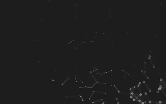 Abstract polygonal space low poly dark background with connecting dots and lines. Connection structure. 3d rendering