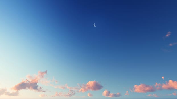 Cloudy blue sky abstract background, blue sky background with tiny clouds, 3d rendering

