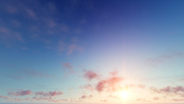 Cloudy blue sky abstract background, blue sky background with tiny clouds, 3d rendering

