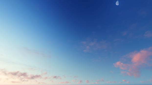 Cloudy blue sky abstract background, blue sky background with tiny clouds, 3d rendering

