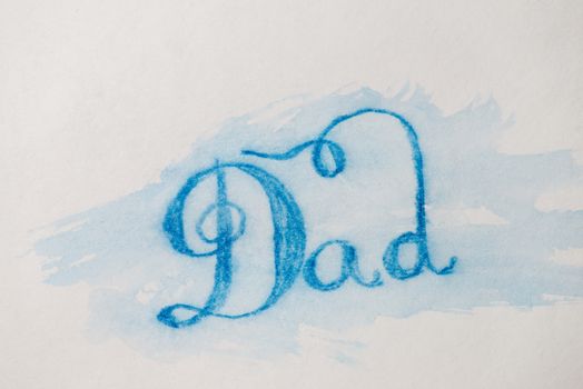 Best Dad Red lettering. Fathers day greeting card. watercolor hand drawn illustration