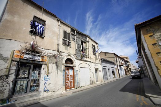 Larnaca, Cyprus - May 17, 2016: Older from of a building that needs repair