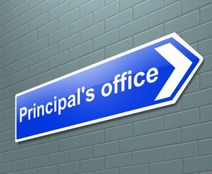 Illustration depicting a sign with a principal's office concept.