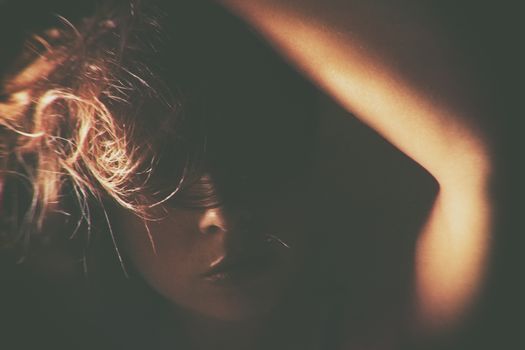 Close up portrait of a red-haired woman