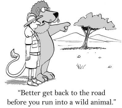 "You don't want to wander off the road."