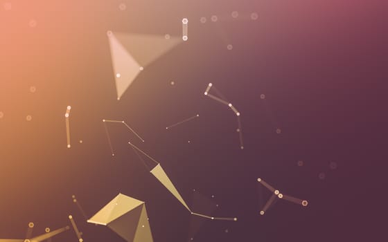 Abstract polygonal space low poly dark background with connecting dots and lines. Connection structure. 3d rendering