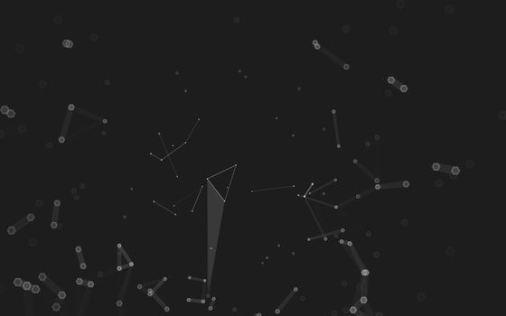 Abstract polygonal space low poly dark background with connecting dots and lines. Connection structure. 3d rendering