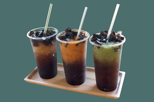 Milk with grass jelly