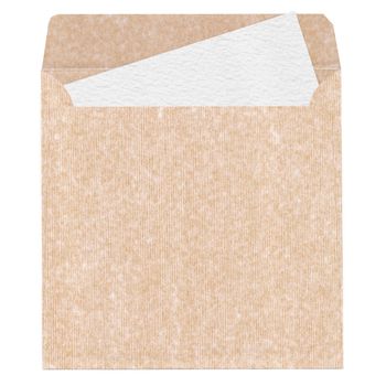 Old textured blank mailing sleeve with clear watercolor sheet for design and scrapbooking