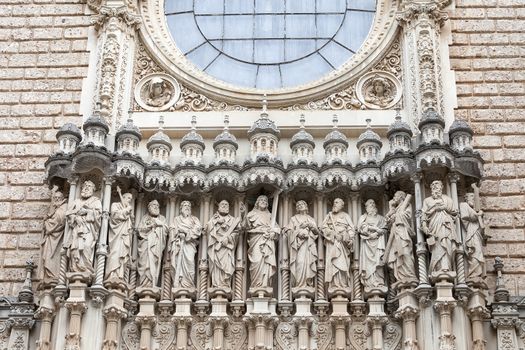 Facade of Santa Maria de Montserrat Abbey, Spain