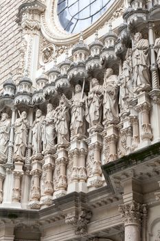 Facade of Santa Maria de Montserrat Abbey, Spain