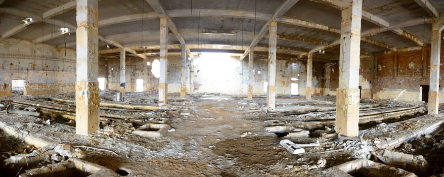 ruins of a very heavily polluted industrial factory, place was known as one of the most polluted towns in Europe, industrial series