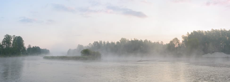 blue lake with cloudy sky, nature series