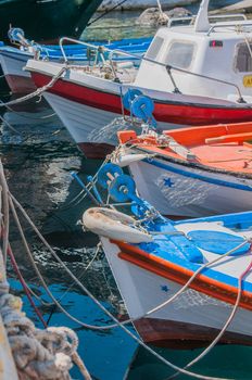 Vertical photo of the coloured ships