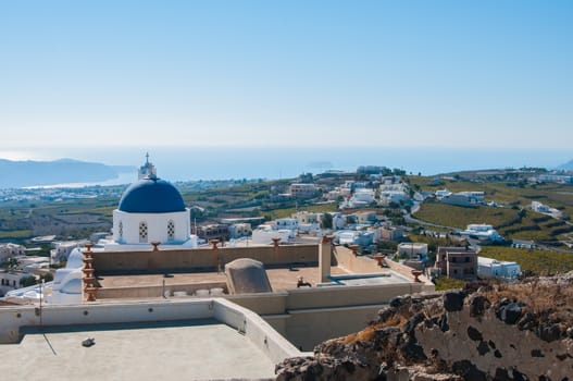 View of one of the Santorini villages