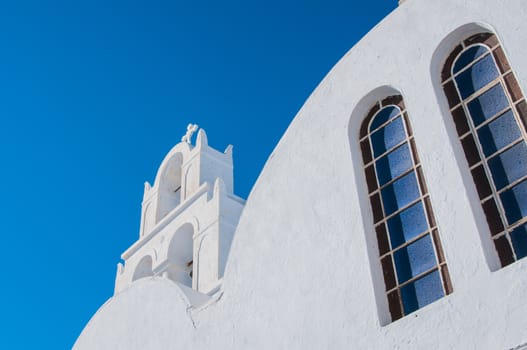 Traditional greek white church on Santorini