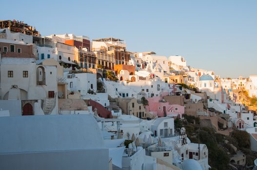 Gorizontal  view of the Santorini village