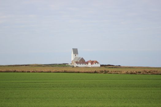 Isolated church near Northern sea without any neighbours