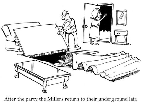 After the party the Millers return to their underground lair.