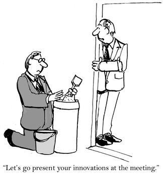 "Let's go present your innovations at the meeting."