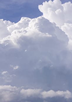 Close up clouds in blue sky before rain